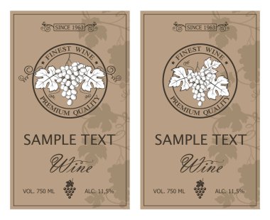 şarap şişeleri için vintage etiket topluluğu