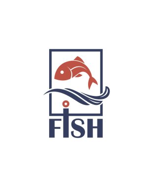 Balık, dalgalar ve çerçeve ile simgesi