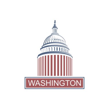 United States Capitol building icon in Washington DC clipart