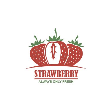 çilek beyaz arka plan üzerinde renkli arması