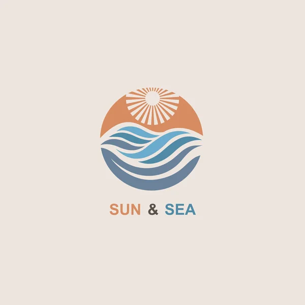 Abstraktními Ikony Slunce Moře — Stockový vektor