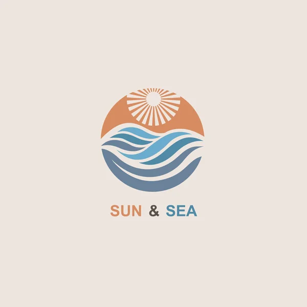 Diseño Abstracto Del Sol Mar Icono — Archivo Imágenes Vectoriales