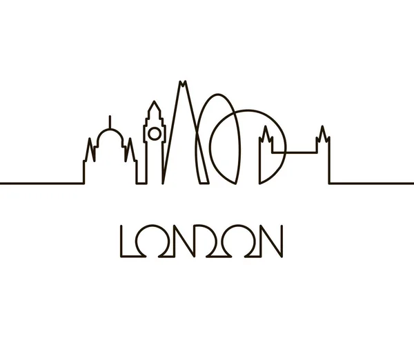 Ilustración Lineal Abstracta Ciudad Londres Sobre Fondo Blanco — Vector de stock