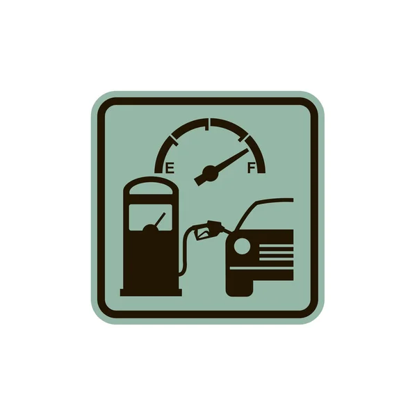 Značka Benzinové Čerpadlo Trysky Auto Kalibr Izolované Bílém Pozadí — Stockový vektor