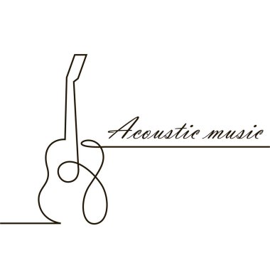 Beyaz arkaplanda izole edilmiş klasik akustik gitarın bir satırı