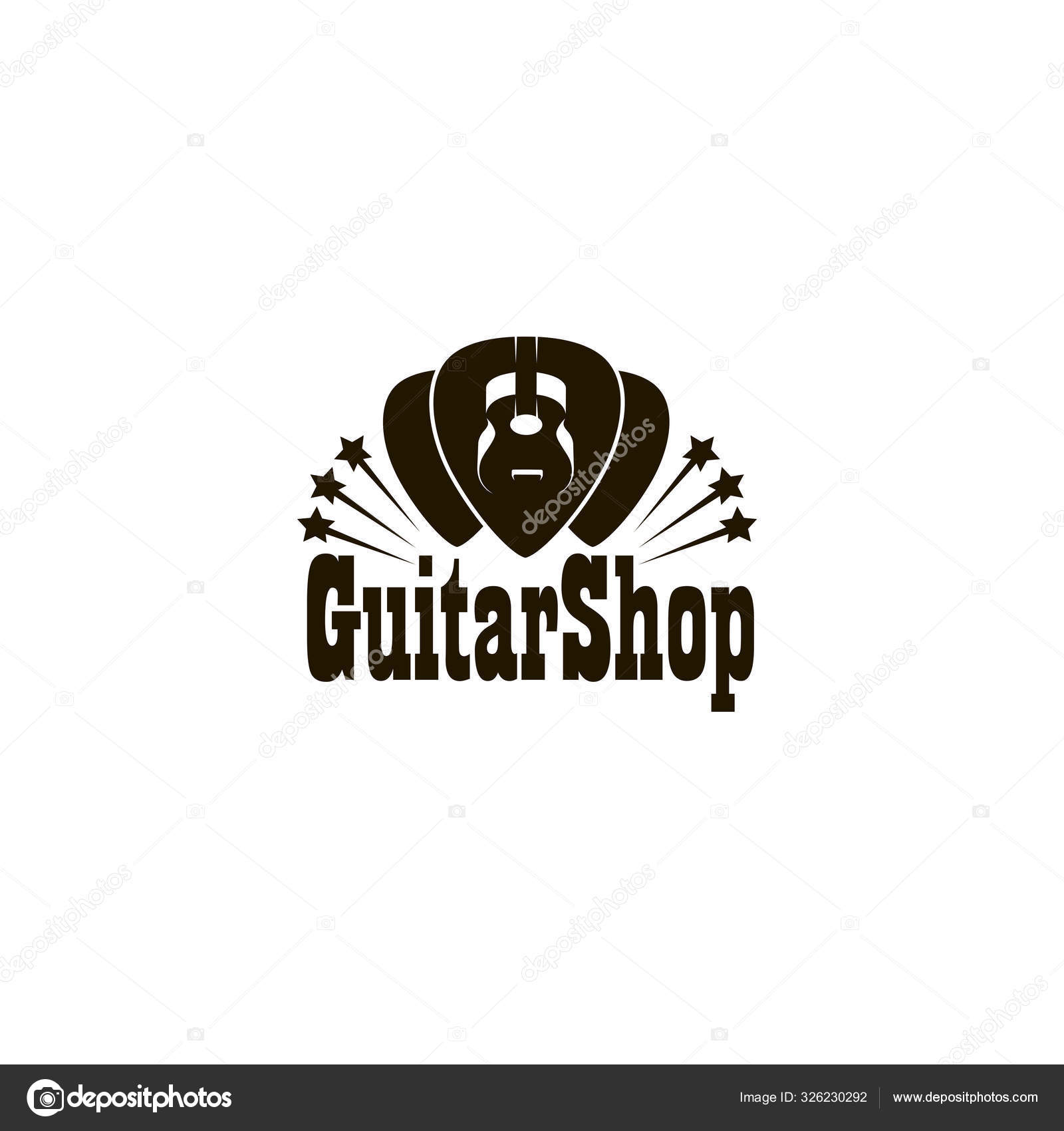 Icon Pick Classical Acoustic Guitar Isolated White Background — 스톡 벡터