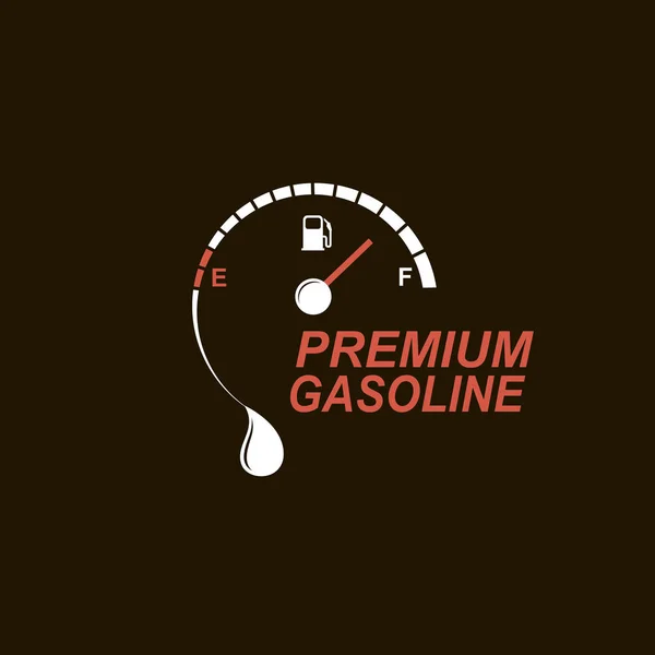 Gasoline Fuel Gauge Pump Nozzle Icon Isolated Black Background — 图库矢量图片