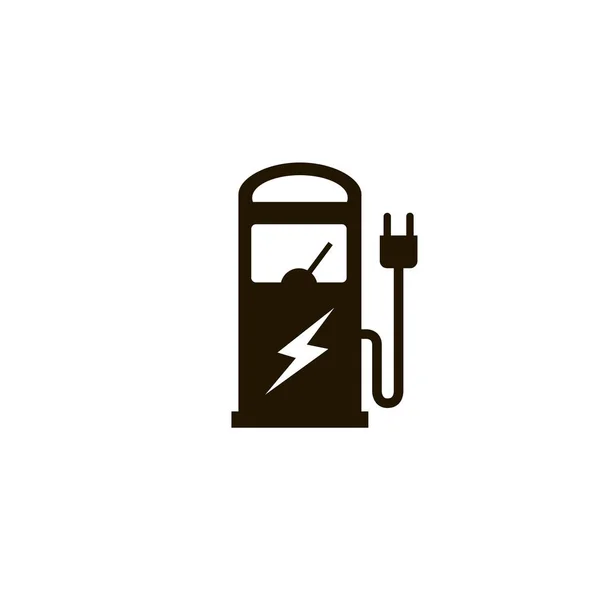 Electric Vehicle Charging Station Icon Isolated White Background — Stock Vector