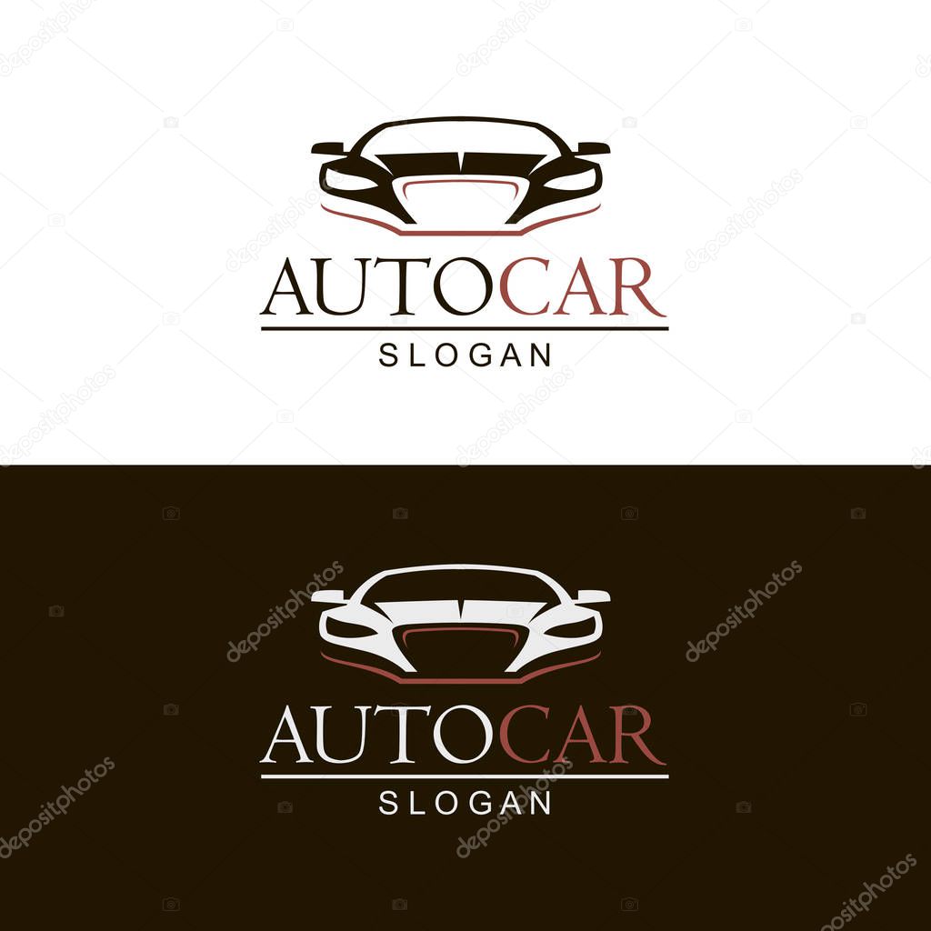 set of car emblems on black and white background