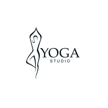 soyut yoga poz simgesi beyaz arkaplanda izole