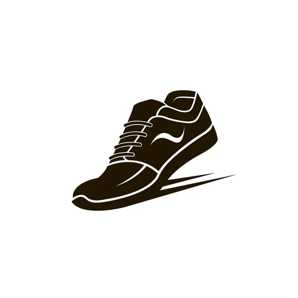 Превышение Скорости Бега Значок Спортивной Обуви Изолирован Белом Фоне — стоковый вектор