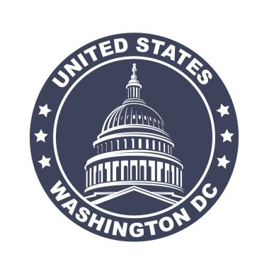 United States Capitol building icon in Washington DC isolated on white backgrpound clipart