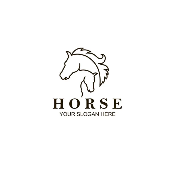Monochrome Icon Horse Head Isolated White Background — Stock Vector