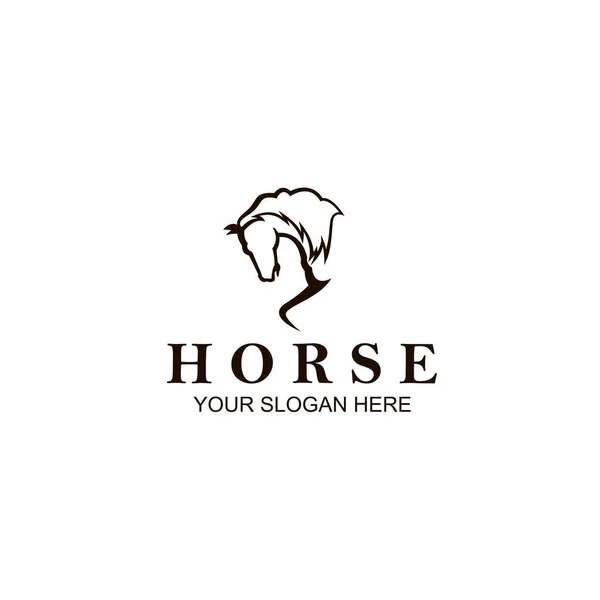 Ícone Monocromático Cabeça Cavalo Isolado Fundo Branco — Vetor de Stock