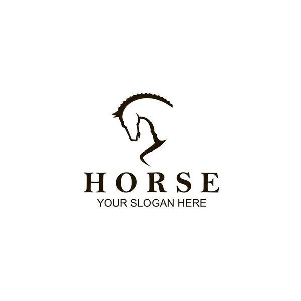 Ikona Monochromatyczna Głowy Konia Izolowana Białym Tle — Wektor stockowy