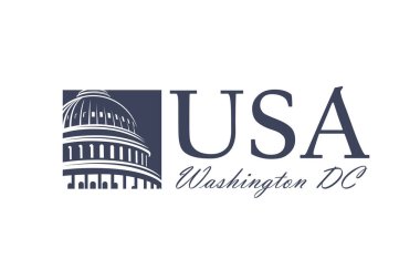 Washington DC 'deki Birleşik Devletler Kongre Binası ikonu beyaz arka planda izole edildi