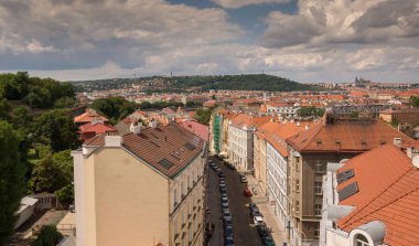 Prag kenti üzerinden Kalesi olan Vysehrad, Prague, Çek Cumhuriyeti,
