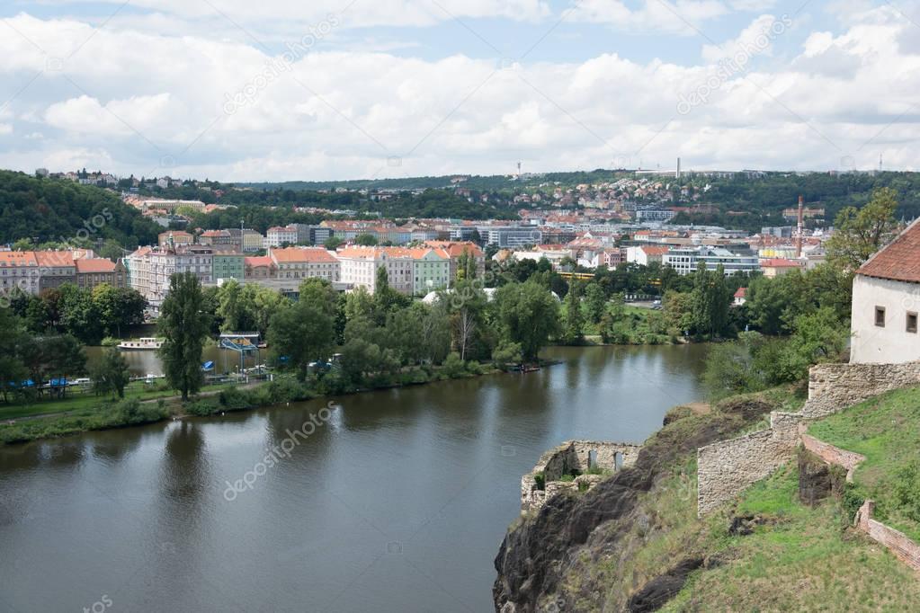 View of prague city from fort of Vysehrad,Prague,Czech republic,