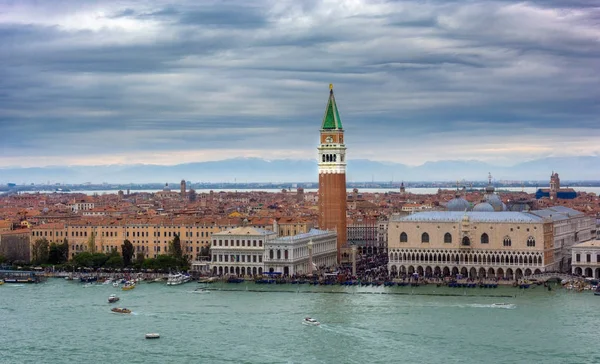 Aerial View of Piazza San Marco and landmarks of, Venice, Italy — Stock Photo, Image