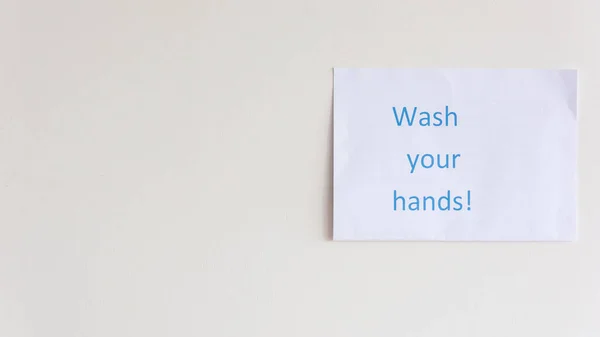 白い背景に空のスペースであなたの手の通知を洗う スウェーデン — ストック写真