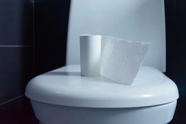 トイレの紙のロールは 商品に配置衛生コンセプト スウェーデン ロイヤリティフリーのストック画像