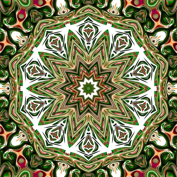Mandala Renkli Oryantal Yuvarlak Desen Motivo Mistik Plano Soyut Egzotik — Fotografia de Stock