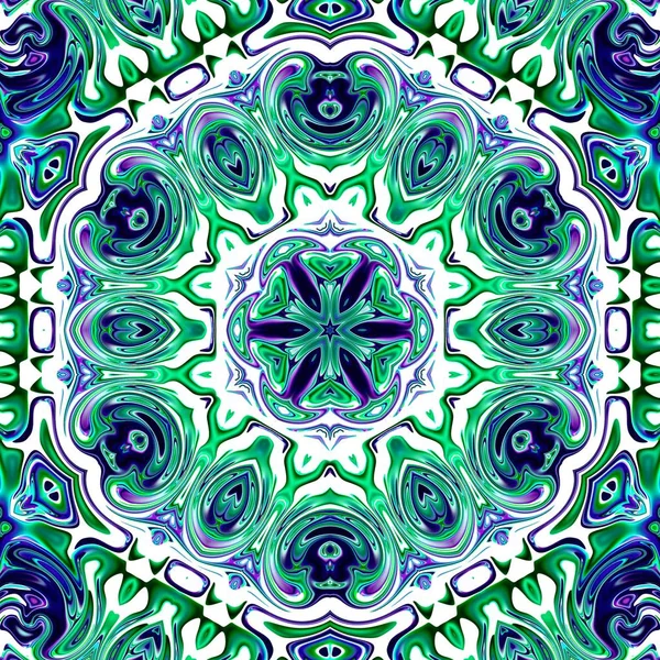 Renkli Mandala Oryantal Yuvarlak Desen Mistik Motif Soyut Egzotik Arka — Stok fotoğraf