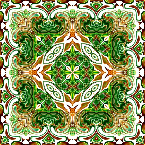 Renkli Mandala Oryantal Yuvarlak Desen Mistik Motif Soyut Egzotik Arka — Stock Photo, Image