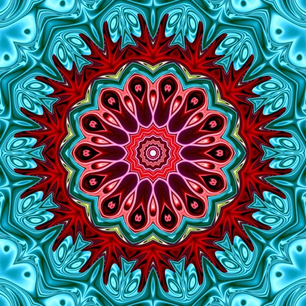 Renkli Mandala Vagyok Oryantal Yuvarlak Desen Mistik Motívum Soyut Egzotik — Stock Fotó