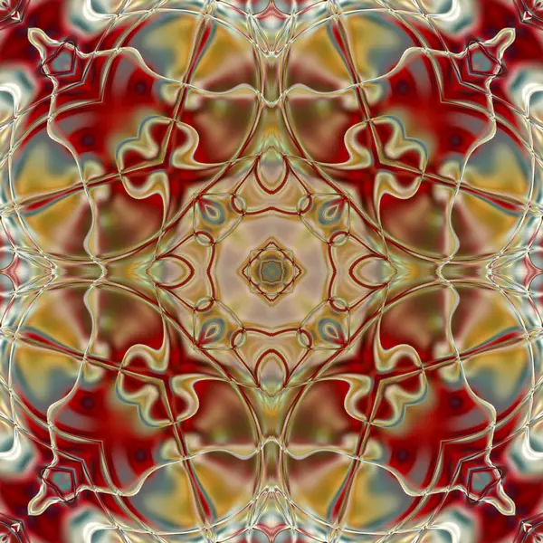 Renkli Mandala Oyantal Yuvarlak Desen Mistik主题 Soyut Egzotik Arka计划 神奇仙人掌 — 图库照片