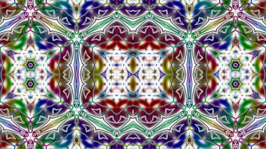 Benzersiz mandala, Oriental yuvarlak desen, mistik motifi, egzotik arka plan. Fantastik fraktal tasarım, geometrik doku parlayan renkli dijital sanat.