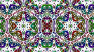 Benzersiz mandala, Oriental yuvarlak desen, mistik motifi, egzotik arka plan. Fantastik fraktal tasarım, geometrik doku parlayan renkli dijital sanat.