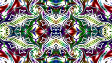 Benzersiz mandala, Oriental yuvarlak desen, mistik motifi, egzotik arka plan. Fantastik fraktal tasarım, geometrik doku parlayan renkli dijital sanat.