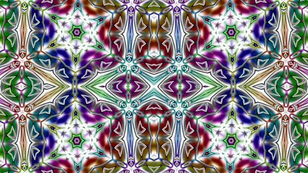 Benzersiz mandala, Oriental yuvarlak desen, mistik motifi, egzotik arka plan. Fantastik fraktal tasarım, geometrik doku parlayan renkli dijital sanat.