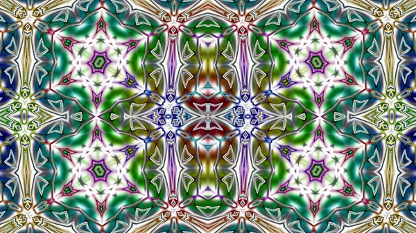 Benzersiz mandala, Oriental yuvarlak desen, mistik motifi, egzotik arka plan. Fantastik fraktal tasarım, geometrik doku parlayan renkli dijital sanat.