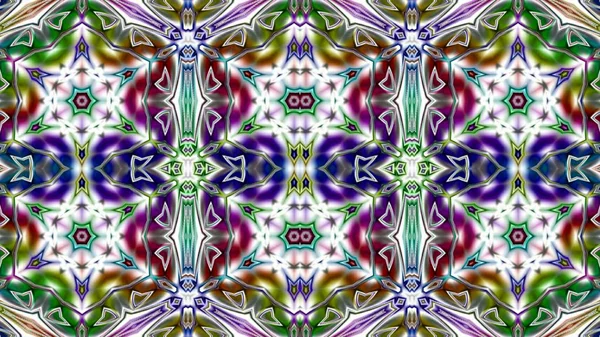 Benzersiz mandala, Oriental yuvarlak desen, mistik motifi, egzotik arka plan. Fantastik fraktal tasarım, geometrik doku parlayan renkli dijital sanat.