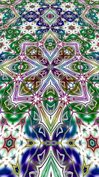 Benzersiz mandala, Oriental yuvarlak desen, mistik motifi, egzotik arka plan. Fantastik fraktal tasarım, geometrik doku parlayan renkli dijital sanat.