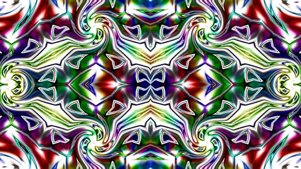 Benzersiz mandala, Oriental yuvarlak desen, mistik motifi, egzotik arka plan. Fantastik fraktal tasarım, geometrik doku parlayan renkli dijital sanat.