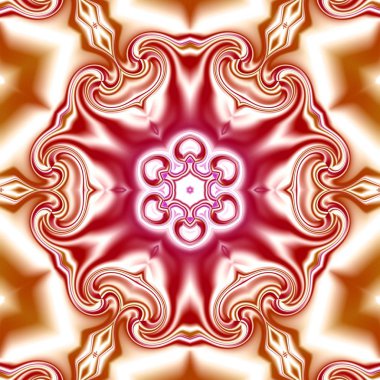 Benzersiz mandala, Oriental yuvarlak desen, mistik motifi, egzotik arka plan. Fantastik fraktal tasarım, geometrik doku parlayan renkli dijital sanat.