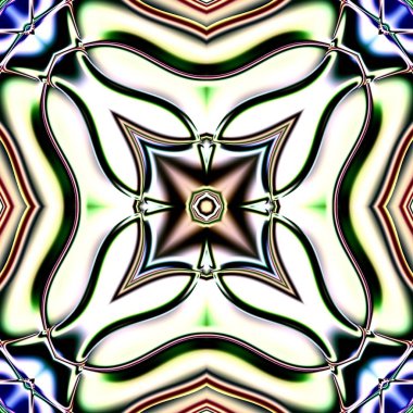 Benzersiz mandala, Oriental yuvarlak desen, mistik motifi, egzotik arka plan. Fantastik fraktal tasarım, geometrik doku parlayan renkli dijital sanat.