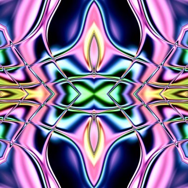 Benzersiz mandala, Oriental yuvarlak desen, mistik motifi, egzotik arka plan. Fantastik fraktal tasarım, geometrik doku parlayan renkli dijital sanat.