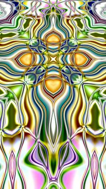 Benzersiz mandala, Oriental yuvarlak desen, mistik motifi, egzotik arka plan. Fantastik fraktal tasarım, geometrik doku parlayan renkli dijital sanat.