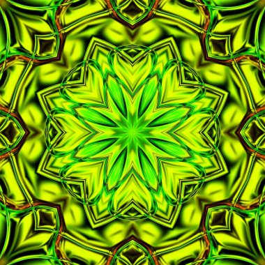 Benzersiz mandala, Oriental yuvarlak desen, mistik motifi, egzotik arka plan. Fantastik fraktal tasarım, geometrik doku parlayan renkli dijital sanat.