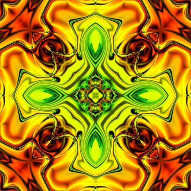 Benzersiz mandala, Oriental yuvarlak desen, mistik motifi, egzotik arka plan. Fantastik fraktal tasarım, geometrik doku parlayan renkli dijital sanat.