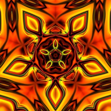 Benzersiz mandala, Oriental yuvarlak desen, mistik motifi, egzotik arka plan. Fantastik fraktal tasarım, geometrik doku parlayan renkli dijital sanat.