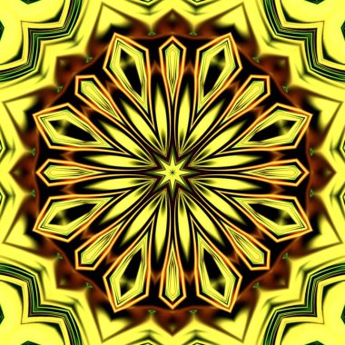 Benzersiz mandala, Oriental yuvarlak desen, mistik motifi, egzotik arka plan. Fantastik fraktal tasarım, geometrik doku parlayan renkli dijital sanat.