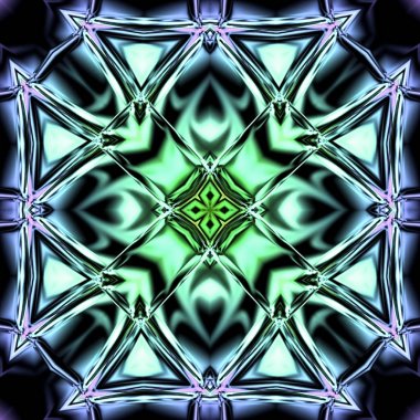 Benzersiz mandala, Oriental yuvarlak desen, mistik motifi, egzotik arka plan. Fantastik fraktal tasarım, geometrik doku parlayan renkli dijital sanat.