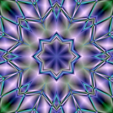 Benzersiz mandala, Oriental yuvarlak desen, mistik motifi, egzotik arka plan. Fantastik fraktal tasarım, geometrik doku parlayan renkli dijital sanat.