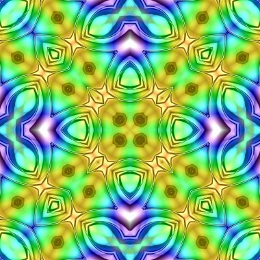 Benzersiz mandala, Oriental yuvarlak desen, mistik motifi, egzotik arka plan. Fantastik fraktal tasarım, geometrik doku parlayan renkli dijital sanat.