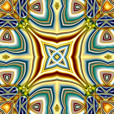 Benzersiz mandala, Oriental yuvarlak desen, mistik motifi, egzotik arka plan. Fantastik fraktal tasarım, geometrik doku parlayan renkli dijital sanat.